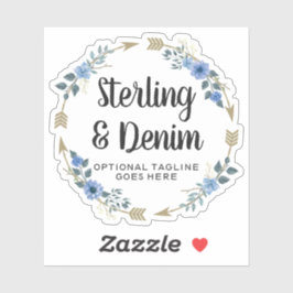 Logo für Bohemische Wasserfarben-Blumenpfeile Aufkleber