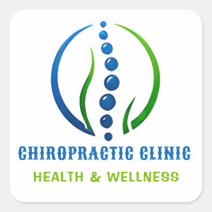 🦴 Logo für Chiropraktik Klinik Rückenpflege Zentr Quadratischer Aufkleber