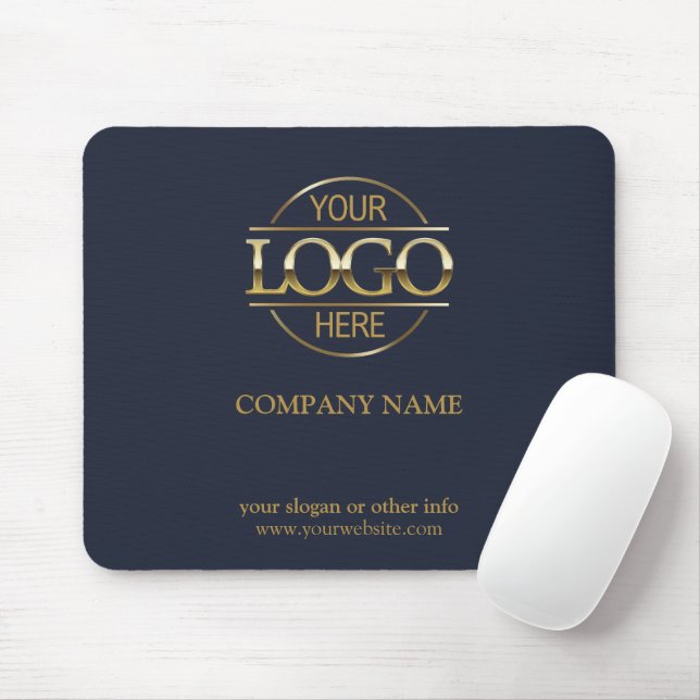 Logo für "Custom Navy Blue Promotions Company" Mousepad (Mit Mouse)