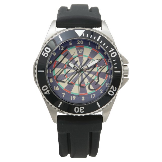 Logo für Dartboard und Darts, Armbanduhr (Vorderseite)