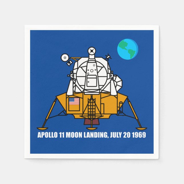 Logo für das 50. Jubiläum, Apollo 11 Moon Landing: Serviette (Vorderseite)