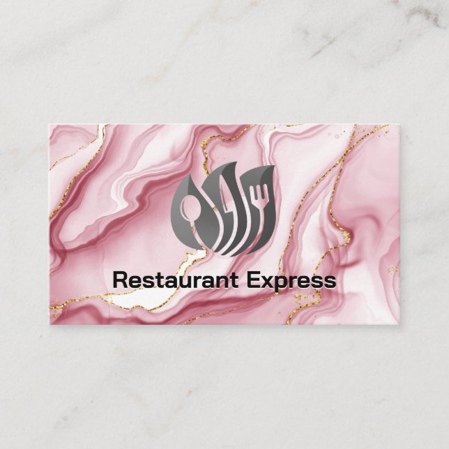 Logo für das Abendessen im Restaurant | Catering-V Visitenkarte (Vorderseite)
