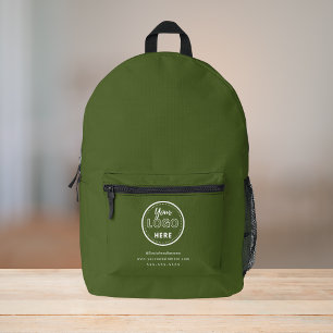 Logo für das berufliche Branding-Moosgrün Bedruckter Rucksack