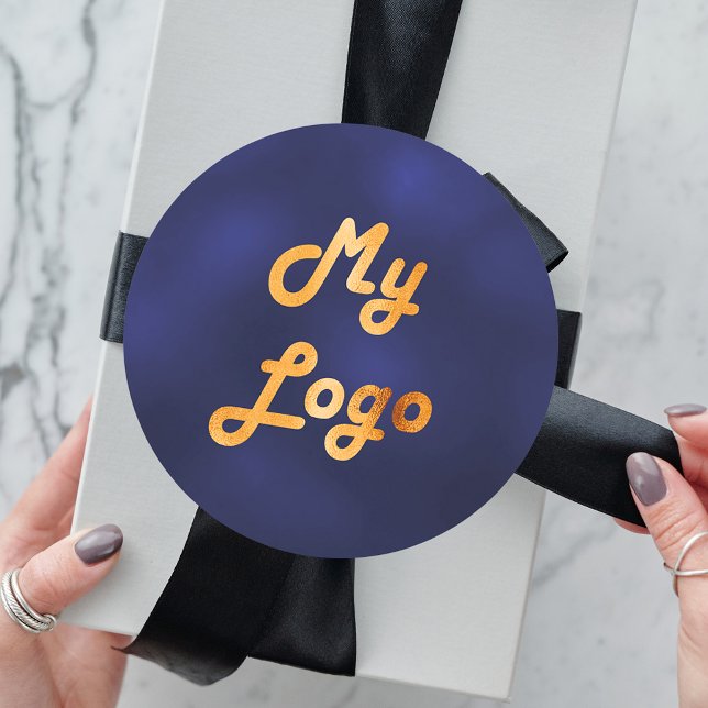 Logo für das blaue Gold-Geschäft Runder Aufkleber (Von Creator hochgeladen)