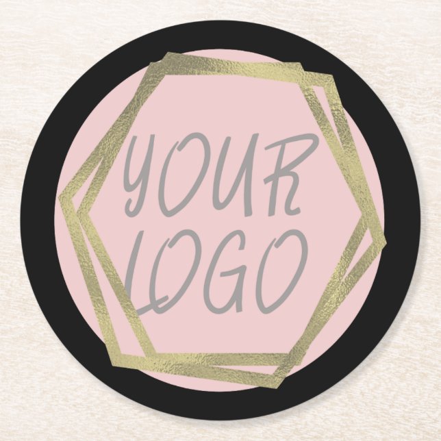 Logo für das Branding in modernen Unternehmen Runder Pappuntersetzer (Vorderseite)