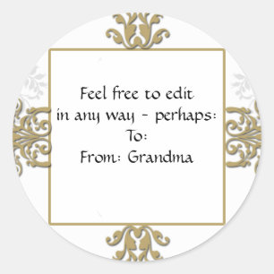 Logo für das Foto "Gold und Weiß" Runder Aufkleber