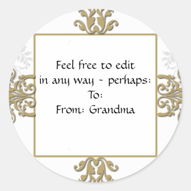 Logo für das Foto "Gold und Weiß" Runder Aufkleber (Vorderseite)