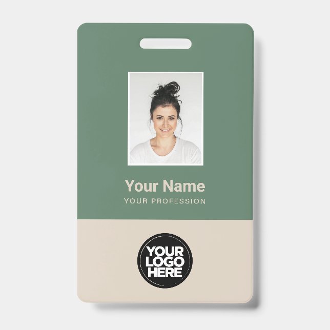 Logo für das Foto "Sage Green Beige Employee" Ausweis (Vorderseite)