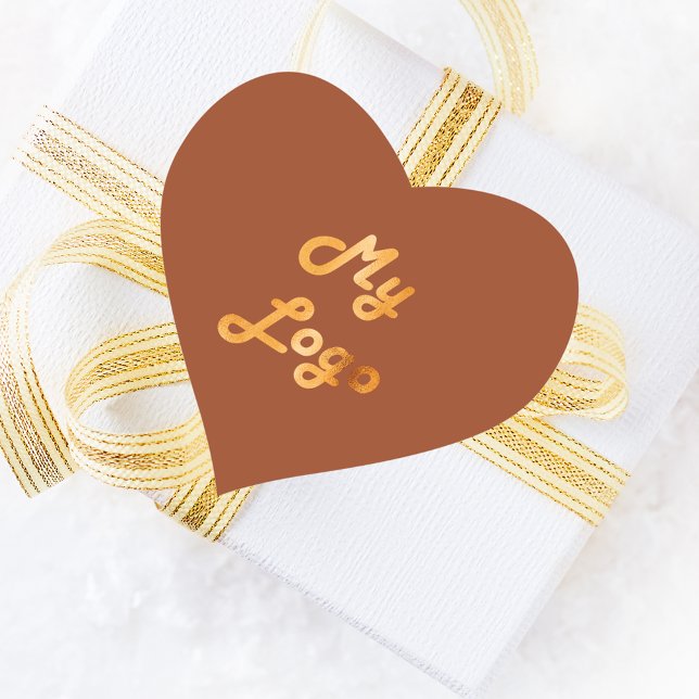 Logo für das Geschäft mit orangefarbenen staubigen Herz-Aufkleber (Von Creator hochgeladen)