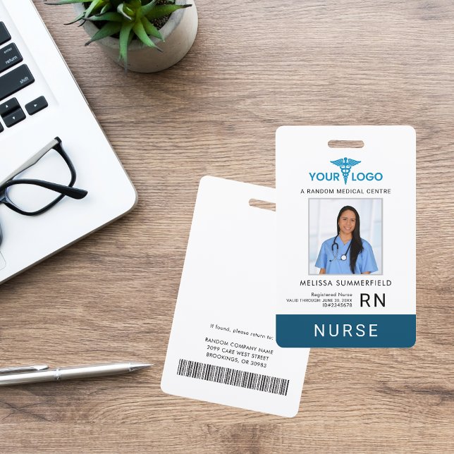 Logo für das Gesundheitswesen und Foto für die Mit Ausweis (Healthcare Employee Photo ID Custom Badge)