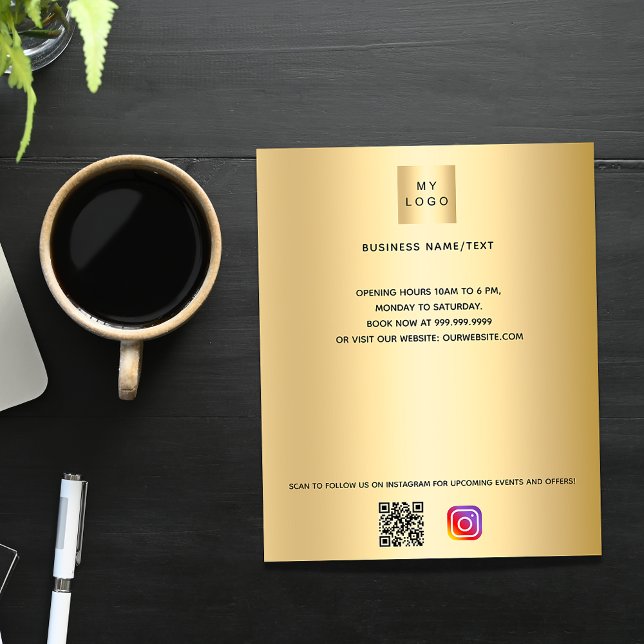 Logo für das Gold-Geschäft Qr-Code, benutzerdefini Flyer (Von Creator hochgeladen)