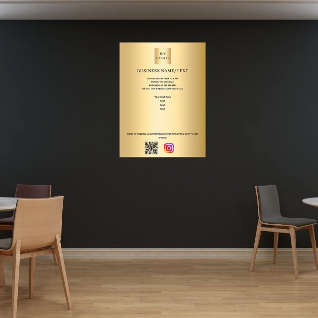 Logo für das Gold-Geschäft Qr-Code, benutzerdefini Poster (Von Creator hochgeladen)
