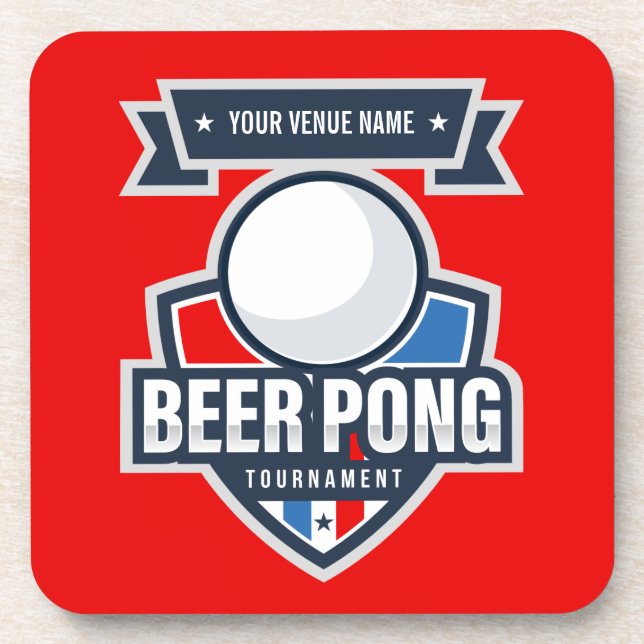 Logo für das individuell anpassbare Bierpong-Turni Getränkeuntersetzer (Vorderseite)