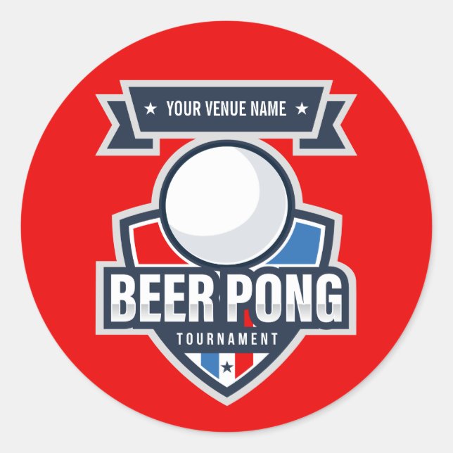 Logo für das individuell anpassbare Bierpong-Turni Runder Aufkleber (Vorderseite)