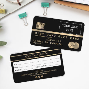 Logo für das Kartengeschenkgutschein hinzufügen Visitenkarte