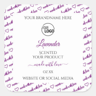 Logo für das Label "White and Lila Word Cloud Prod Quadratischer Aufkleber