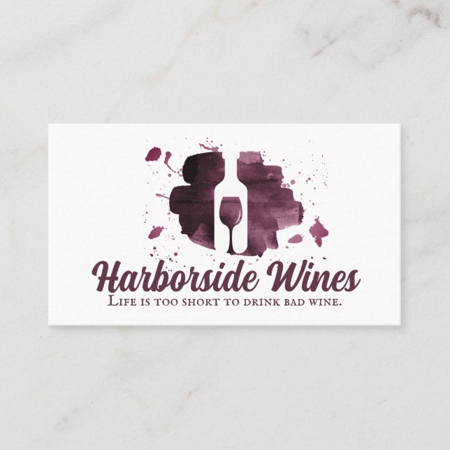 Logo für das Logo "Wine Glass and Bottle" mit ausd Visitenkarte (Vorderseite)