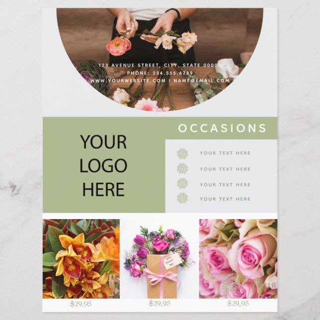 Logo für das Minimalistische Florist Business Foto Flyer (Vorne)