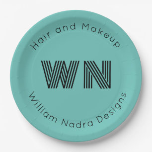 Logo für das Unternehmen Monogram, blass Pappteller