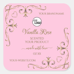 Logo für das zauberhafte Gold Light Baby Pink-Prod Quadratischer Aufkleber