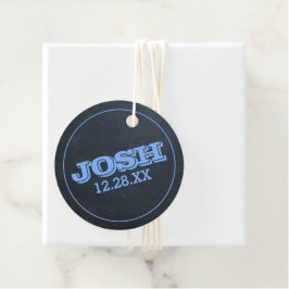 Logo für den blauen Namen der Karte Geschenkanhänger