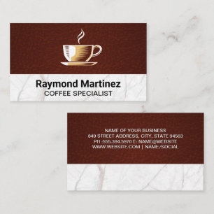 Logo für den Kaffee   Marmor und Leder Visitenkarte