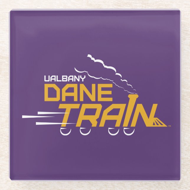 Logo für den Straßenzug von UAlbany Glasuntersetzer (Vorderseite)