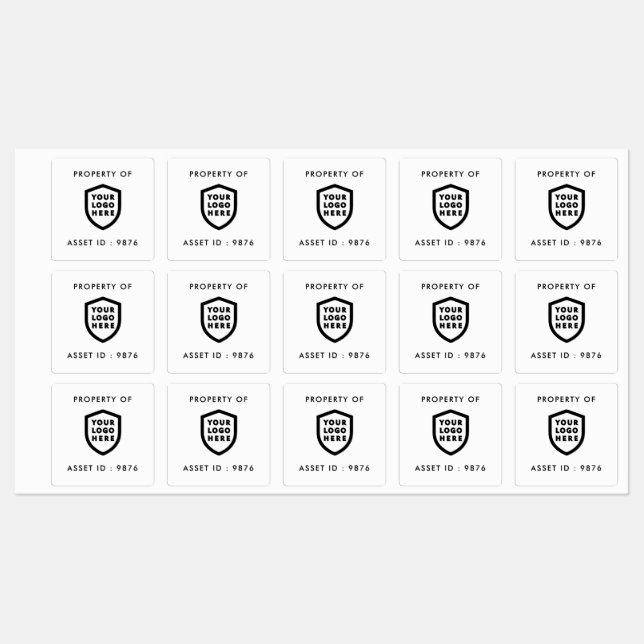 Logo für die Asset-ID | Gesellschaftsvermögen Etiketten (Blatt)