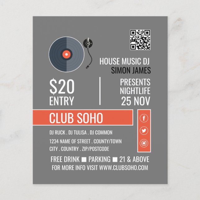 Logo für die Aufnahme, Berufliche DJ-Werbung Flyer (Vorne)