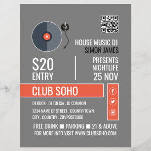 Logo für die Aufnahme, Berufliche DJ-Werbung Flyer