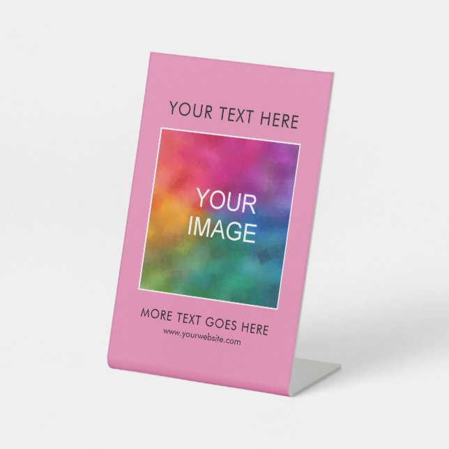 Logo für die beste Firma hier Modern Rosa Sockelschild (Vorderseite)