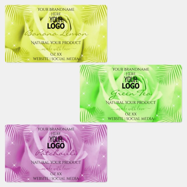 Logo für die Blumenbezeichnungen Gelbe grüne Lila  Etiketten (Gruppe)