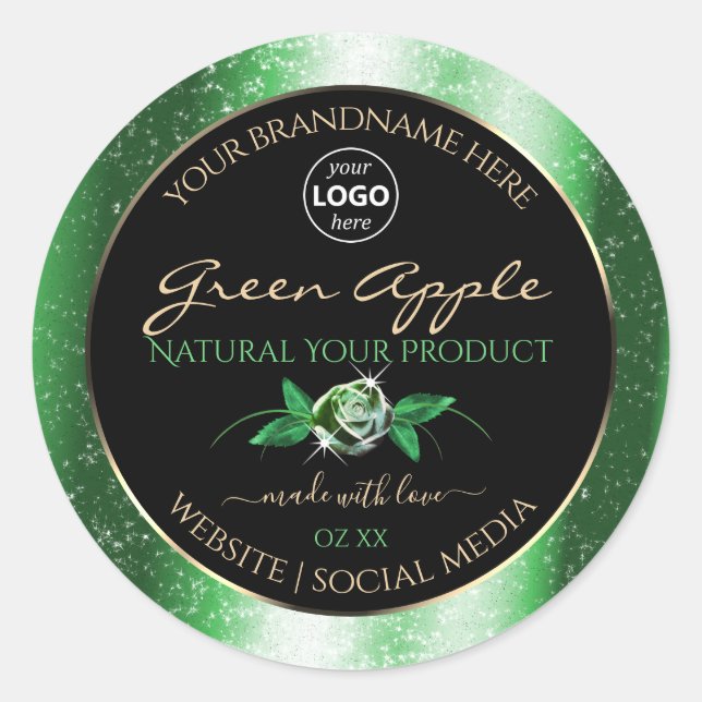 Logo für die Blütenproduktkennzeichnung von Schwar Runder Aufkleber (Vorderseite)