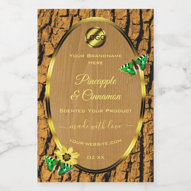 Logo für die Etiketten von Holzkörnern für rustika (Einzelnes Label)