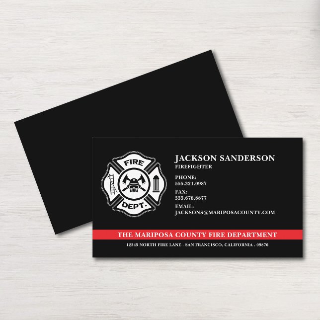 Logo für die Feuerwehrabteilung Visitenkarte (Custom Firefighter Fire Department Logo Business Card)