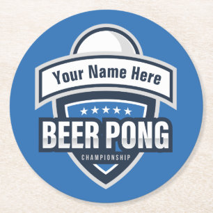 Logo für die individuell anpassbare Bierpong-Meist Runder Pappuntersetzer