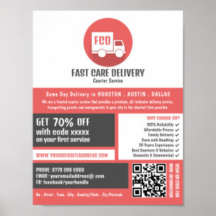 Logo für die Kurierlieferung, Kurierdienstwerbung Poster