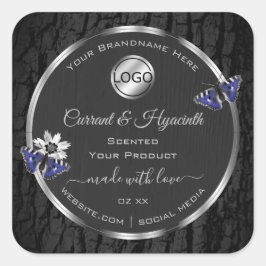 Logo für die Produktkennzeichnung "Black Tree Bark Quadratischer Aufkleber