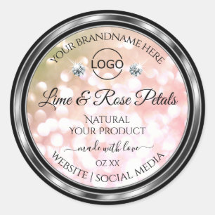 Logo für die Produktkennzeichnung Rosa und grüner Runder Aufkleber