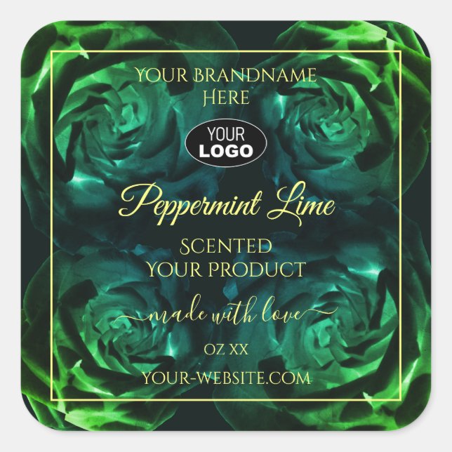 Logo für die Produktkennzeichnung von dunkelgrünen Quadratischer Aufkleber (Vorderseite)