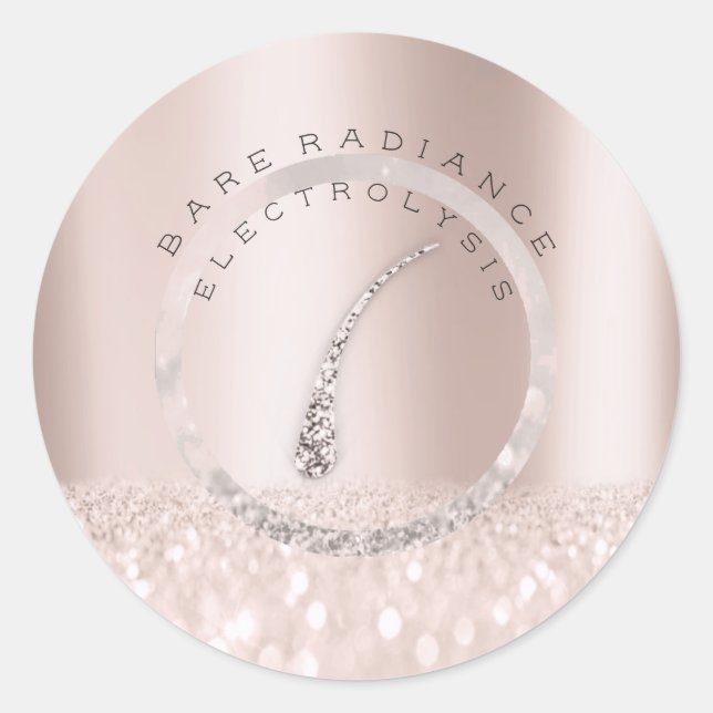 Logo für die Rose zum Entfernen von Elektrolysehaa Runder Aufkleber (Vorderseite)