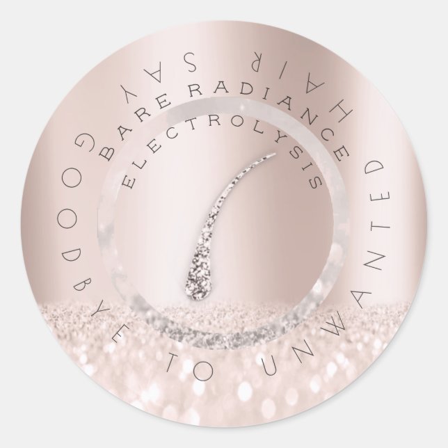 Logo für die Rose zum Entfernen von Elektrolysehaa Runder Aufkleber (Vorderseite)