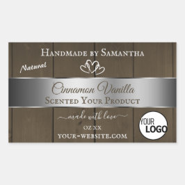 Logo für die Silver Dark Brown Wood Grain Product  Rechteckiger Aufkleber