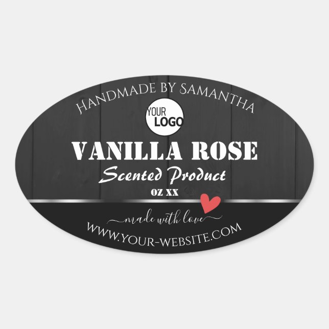 Logo für die Verpackung von Schwarzholzkörnern Ovaler Aufkleber (Vorderseite)