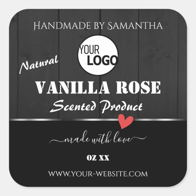 Logo für die Verpackung von Schwarzholzkörnern Quadratischer Aufkleber (Vorderseite)