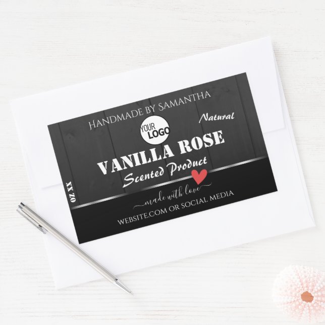 Logo für die Verpackung von Schwarzholzkörnern Rechteckiger Aufkleber (Umschlag)