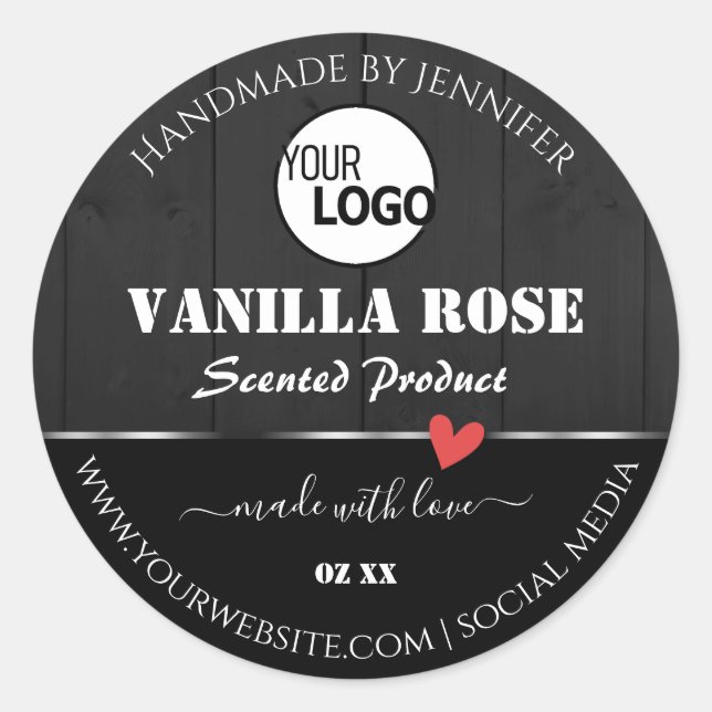 Logo für die Verpackung von Schwarzholzkörnern Runder Aufkleber (Vorderseite)