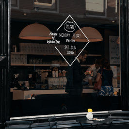 Logo für die White Opening-Zeiten Fensteraufkleber