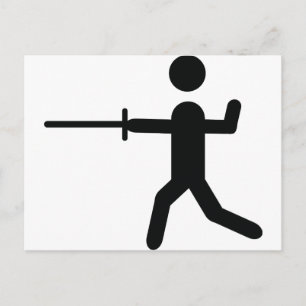 Logo für ein schwarzes Zaunsymbol Postkarte