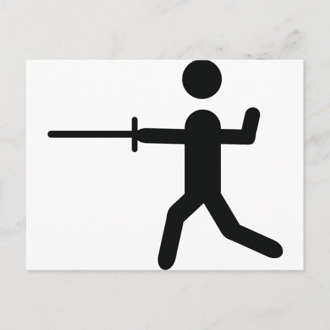 Logo für ein schwarzes Zaunsymbol Postkarte (Vorderseite)